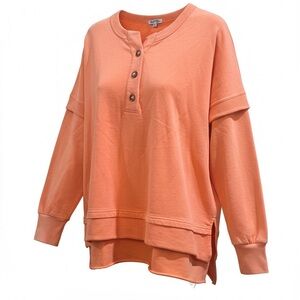 Women's White Birch Orange Button-Up Top
Size Medium